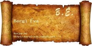 Bergl Éva névjegykártya